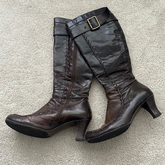 Real Leather Made in Italy Boots Size 7 1/2 EU 38 - Picture 1 of 9